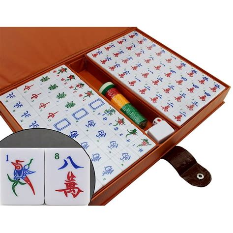 Chinese Numbered X Large Mahjong Set 144 Cream White Melamine Tiles