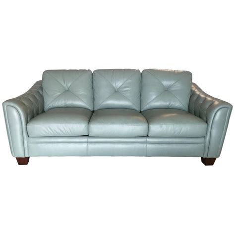 Teal Leather Loveseat - bmp-best