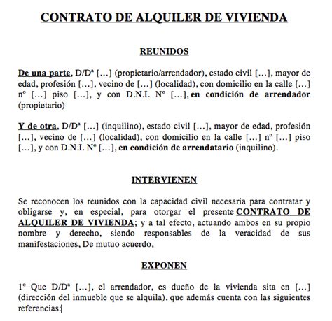 Descargar Modelo De Contrato De Alquiler Vivienda 2022