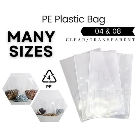 Pe Plastic Bag 0408 2kg Transparent Plastik Nursery Clear4x65x86x9