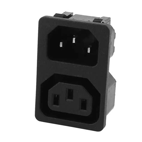 Uxcell Black Ac250v 10a 2 Way Iec C14 C13 Inlet Power Socket Adapter On Alibaba