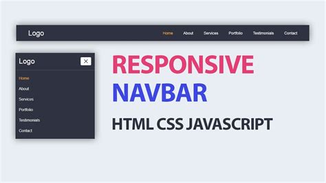 Responsive Navbar Using Html Css And Javascript Youtube