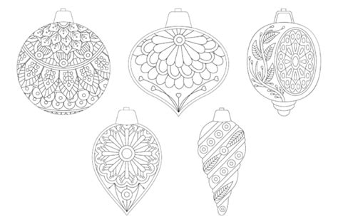 Christmas Ball Coloring Pages For Adult Graphic By Ekradesign