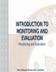 Introduction To Monitoring And Evaluation Ppt INTRODUCTION TO