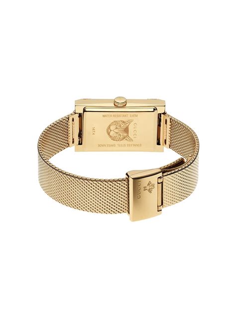 Gucci Ya147410 G Frame Yellow Gold Plated Pvd And Mother Of Pearl