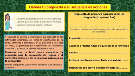 Elaboramos Una Propuesta De Acciones Para Prevenir Aprovechar El