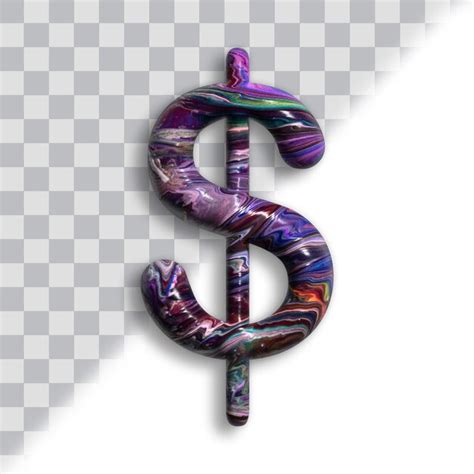 Sinal de dólar 3d acrílico digital PSD Premium