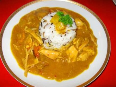 Kokos Curry Hühnchen mit Mango indisch Rezept kochbar de