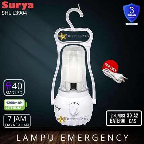 Jual LAMPU EMERGENCY SURYA SHL L3904 FROSTED LAMPU EMERGENCY LED