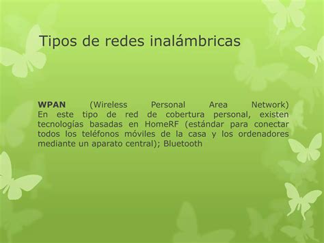 Redes Inalámbricas Y Sus Tipos Ppt