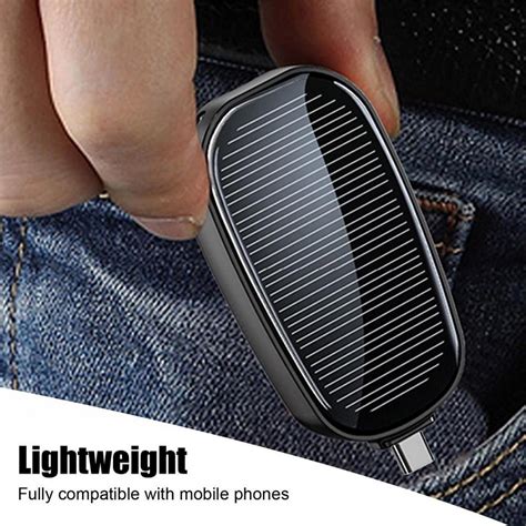 Portable Keychain Mah Mini Solar Powerbank Fast Charging Compact