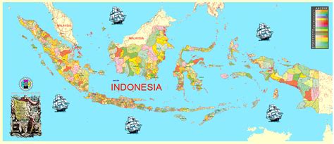 Indonesia Map PDF 01 Printable Admin, exact vector Map full editable ...