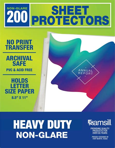 Amazon Samsill 200 Pack Heavy Duty Sheet Protectors Non Glare 8