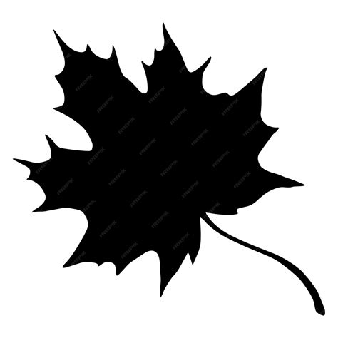 Premium Vector | Vector illustration of black silhouette of leaf isolated on white background