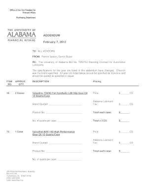 Fillable Online Purchasing Ua Standing Contract For Automotive