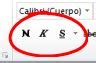 Formato De Texto Negrita Cursiva Y Subrayado Word 2010