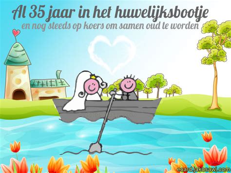 Jakosawi Gratis Wenskaarten E Cards 35 Jaar Huwelijksbootje