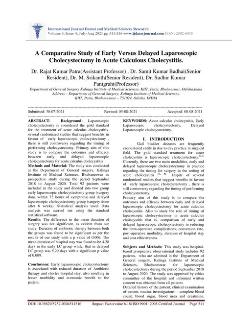 Pdf A Comparative Study Of Early Versus Delayed Laparoscopic