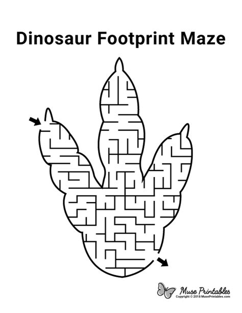 Free Printable Dinosaur Footprint Maze