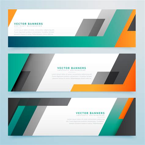 Geometric Business Headers Set Background Download Free Vector Art