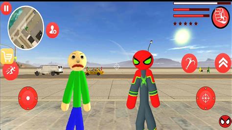 Baldi Stickman Spiderman Rope Hero Gangster Baldi S Per Kahraman Boldi