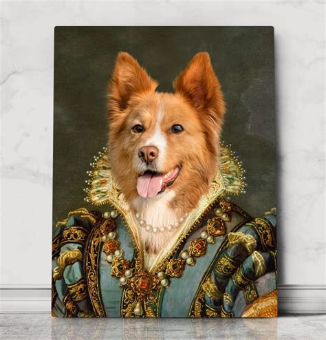 Renaissance Dog Portrait Regal Queen Dress Pet Royalty Cat Victorian