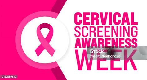 June Is Cervical Screening Awareness Week Background Template Holiday