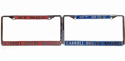 Lot Carroll Shelby Motors GT 500 License Plate Frames