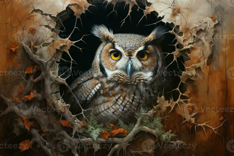 Hidden Owls hole. Generate Ai 28183659 Stock Photo at Vecteezy