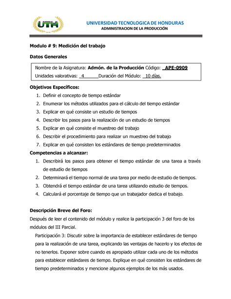 Modulo Admon De La Produccion Administracion De La Producci N