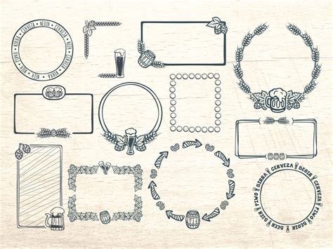 Beer Border Bundle Beer Frame Set Svg Pdf Eps Png Etsy