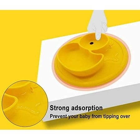 Silicone Divided Toddler Plates - Portable Non Slip Suction Plates for ...