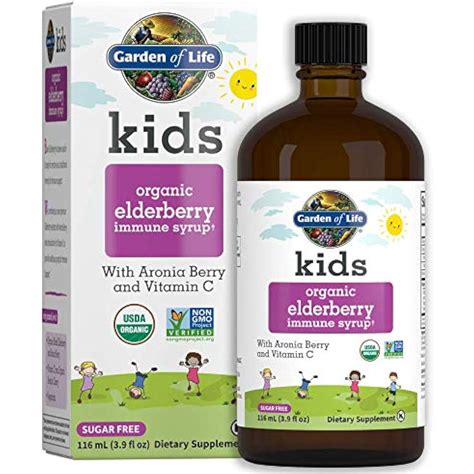 Garden Of Life Kids Organic Elderberry Immune Syrup With Vitamin C For