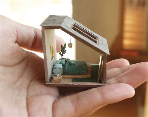 Mini Bedroom Dollhouse Roombox Miniature Crafts Mini Doll House