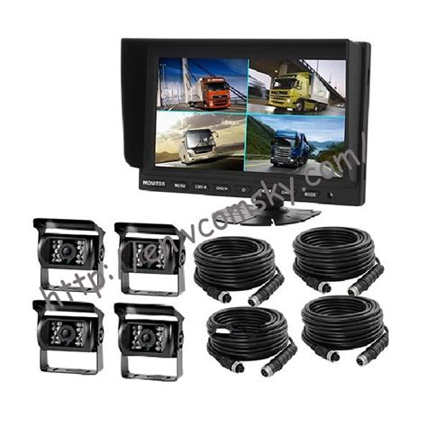 12v 24v 4pin Ccd Reversing 4x Camera And 7 Split Quad Rear View Tft Lcd