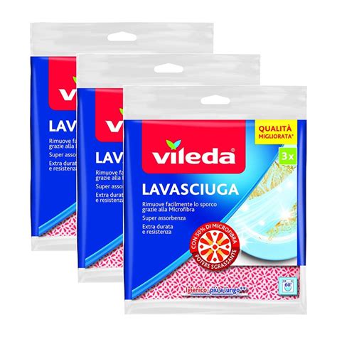 Vileda Panno Lavasciuga Microfirba Vileda Panni Multiuso Lavabili