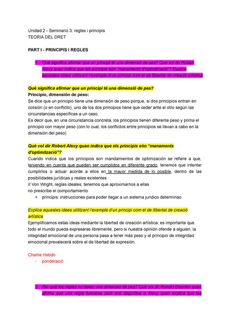Unidad 2 Seminario 3 Unidad 2 Seminario 3 Regles I Principis