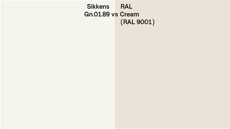 Sikkens Gn 01 89 Vs Ral Cream Ral 9001 Side By Side Comparison