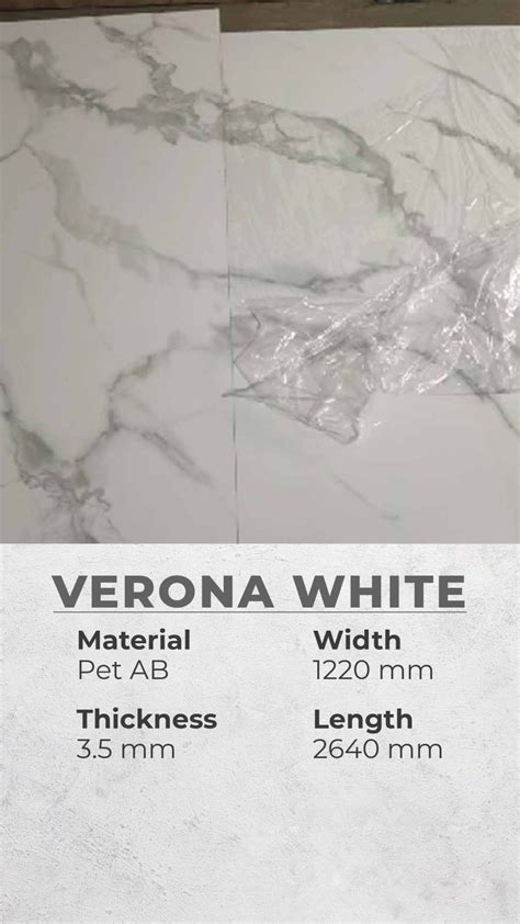 Pvc Marmer Upvc Marble Hiasan Dinding Wall Panel Motif Verona White