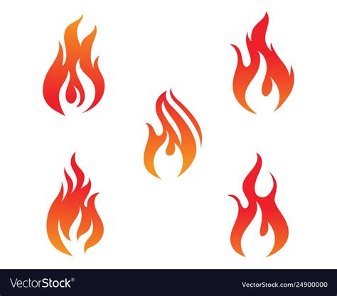 Fire Flame Design Royalty Free Vector Image Vectorstock