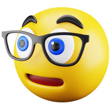 D Nerd Face Emoji Illustrations Free In Png Blend Gltf Iconscout