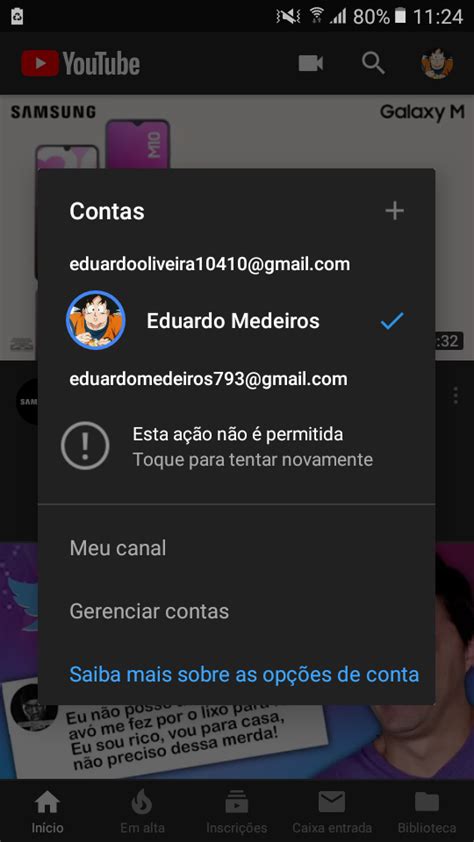 NÃO CONSIGO ENTRAR NO MEU CANAL YouTube Community