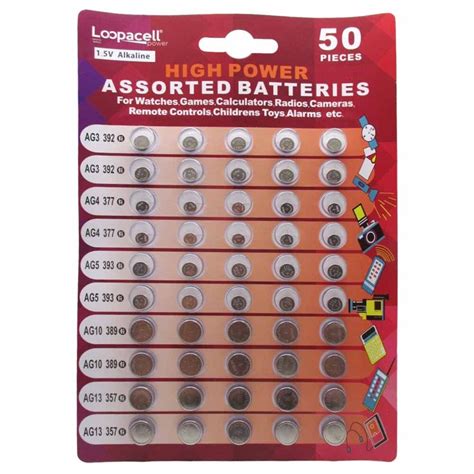 Loopacell High Power Super Alkaline Button Cell Assorted 1 5V Battery