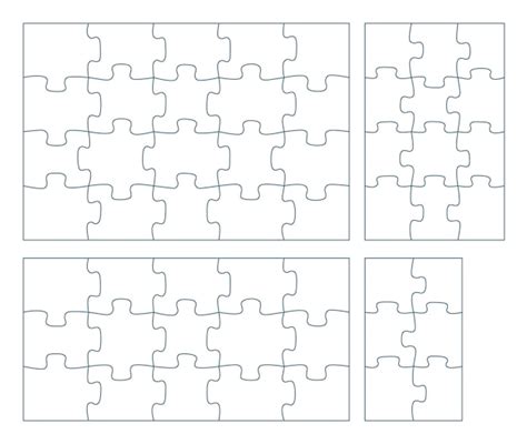 Premium Vector | Sets of puzzle pieces vector illustration 2 x 3 3 x 4 ...