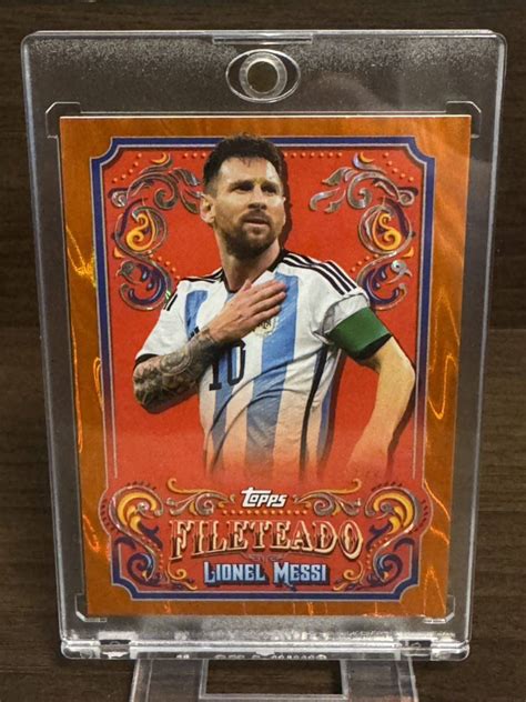 25枚限定 LIONEL MESSI 2022 TOPPS ARGENTINA FILETEADO ORANGE メッシ その他 売買された