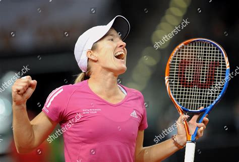 Belgiums Justine Henin Celebrates Her Victory Editorial Stock Photo