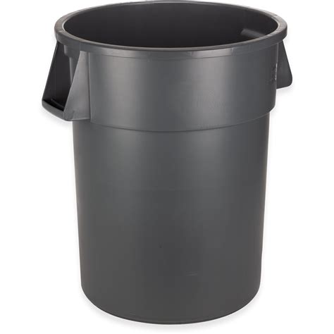 34105523 Bronco™ Round Waste Bin Trash Container 55 Gallon Gray