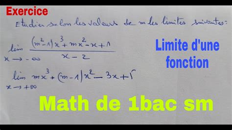 Limite Dune Fonctionmath De 1bac Sm Youtube