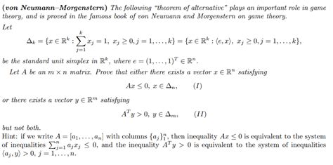 K Von Neumann Morgenstern The Following Theorem Of Chegg