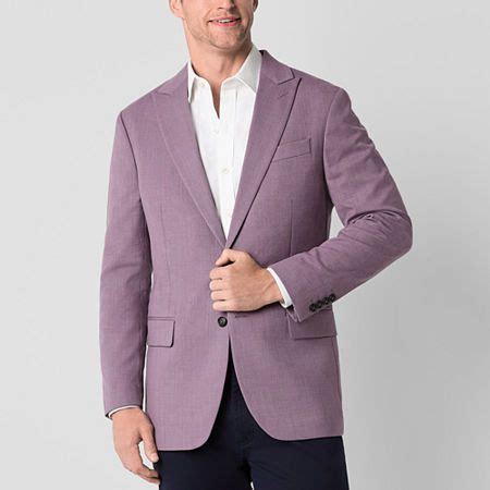 Stafford Mens Slim Classic Fit Sport Coat Color Purple Texture